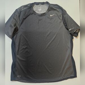 Nike Dri-Fit Running Tee Mens Size XL Black Grey Activewear T-Shirt